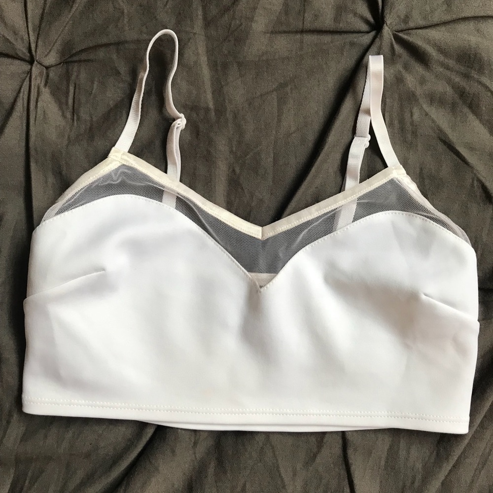 TOPSHOP White BRALETTE with mesh detailing